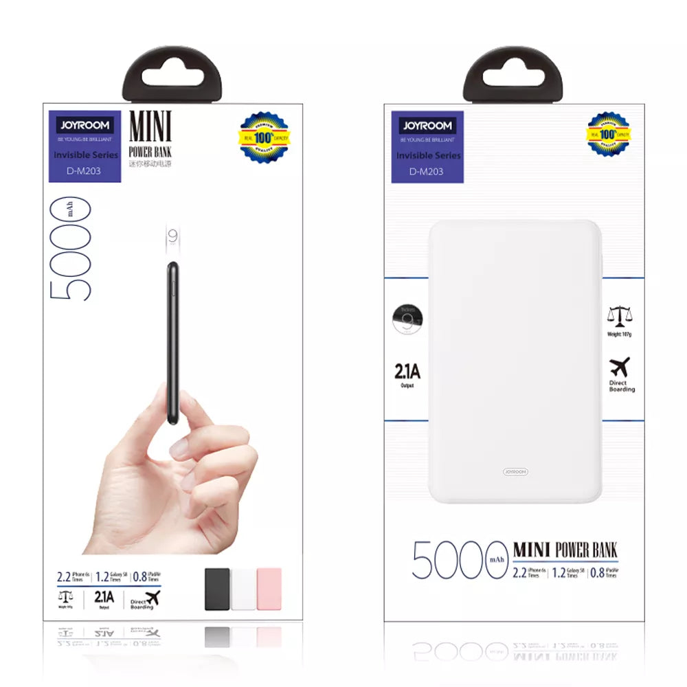 Joyroom D-M203 Mini Travel Portable Charger Power Bank - 5000mAh