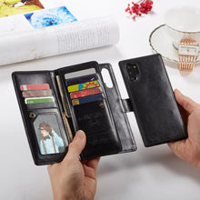 Load image into Gallery viewer, Samsung Galaxy Note 10 Plus BRG Leather Wallet Flip 9 Card-Slot Detachable Case
