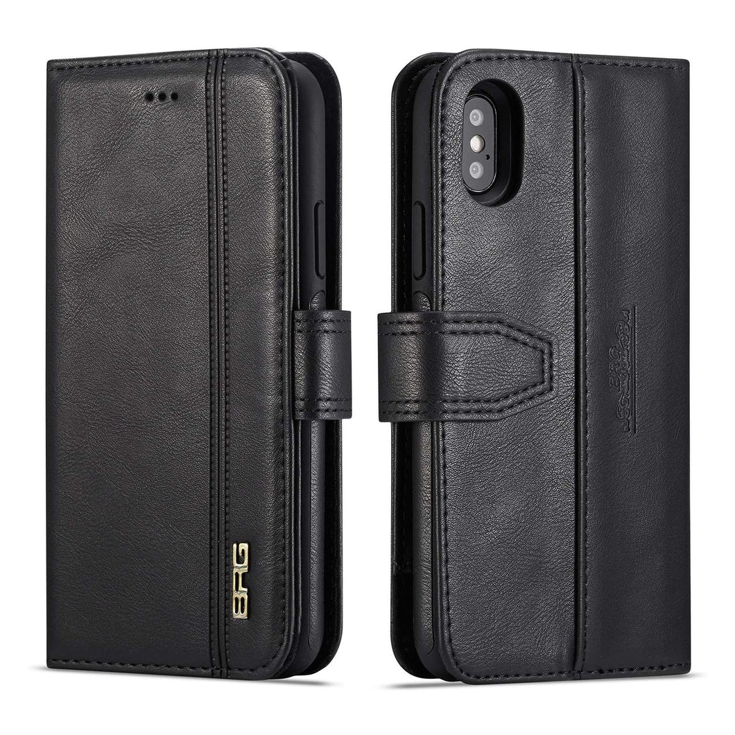 iPhone 6 Plus / 7 Plus / 8 Plus BRG Leather Wallet 2 Card-Slot Detachable Case