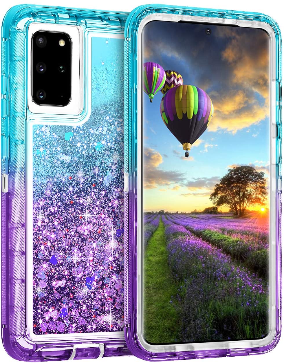 Samsung Galaxy S20 Plus Liquid Glitter Gradient Shockproof Case