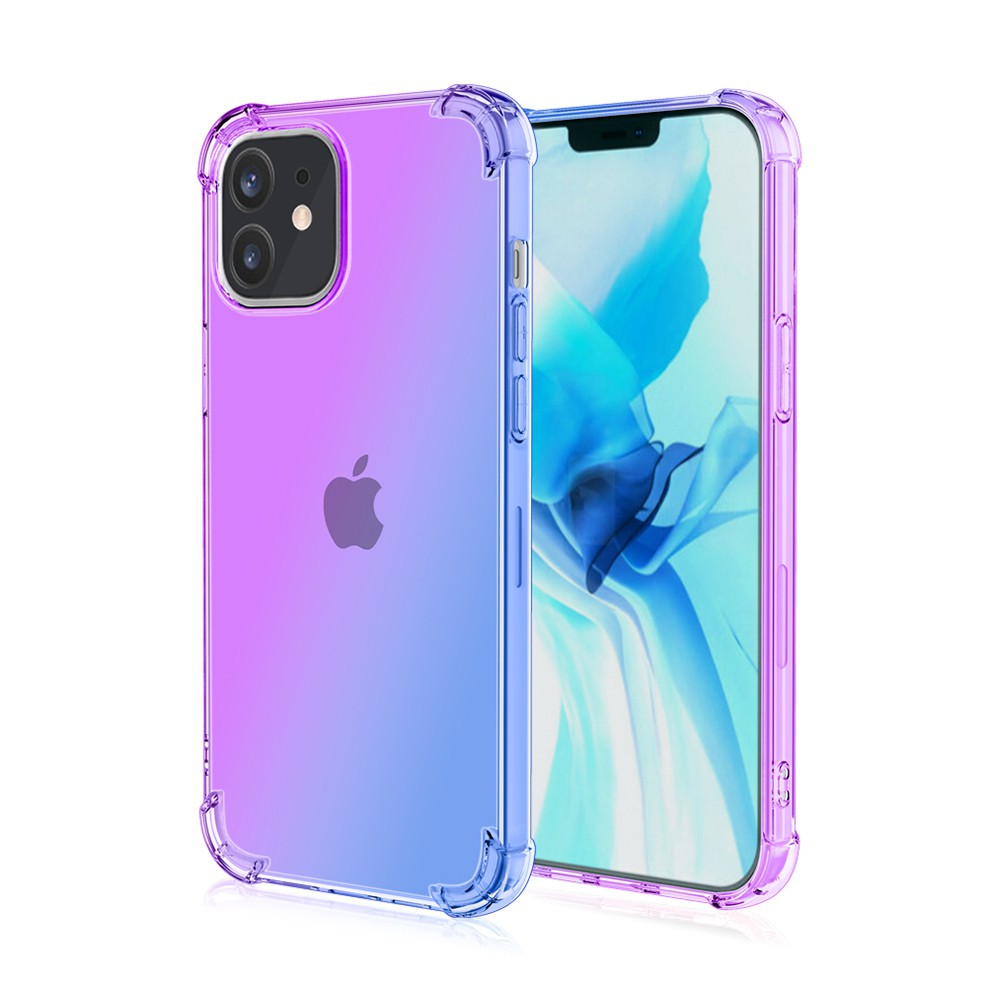 iPhone 12 / 12 Pro Transparent Gradient Rainbow Shockproof Case