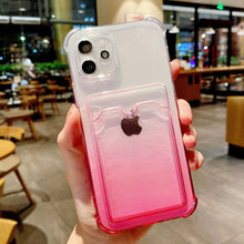 Load image into Gallery viewer, iPhone 12 Pro Max Ombre Cardholder ShockProof ClearTransparent Gradient Case
