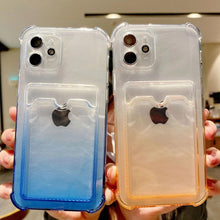 Load image into Gallery viewer, iPhone 12 Ombre Cardholder ShockProof Transparent Gradient  Case
