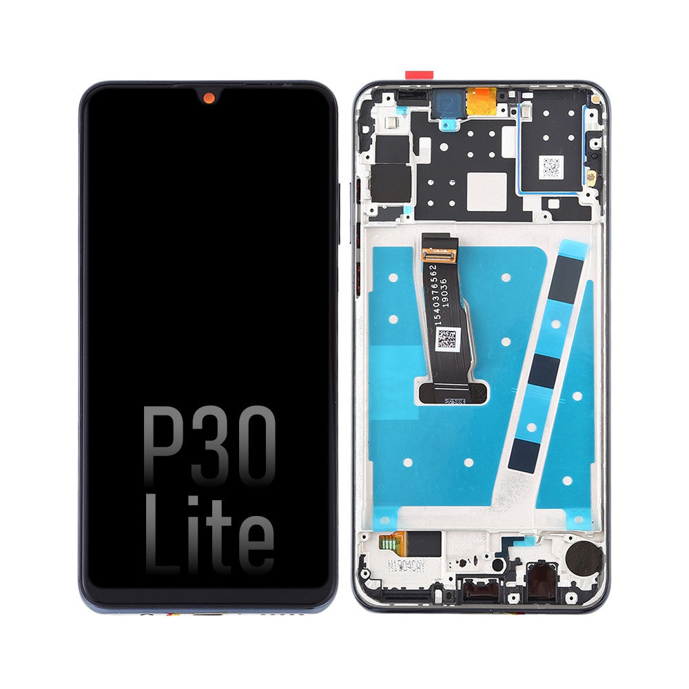 LCD Screen Digitizer Replacement with Frame for Huawei P30 Lite - Black